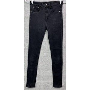 Rag & Bone Womens High Rise Ankle Skinny Jeans Size 27 Black Stretch
